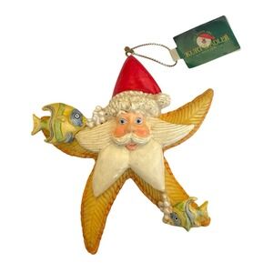 Vintage‎ Kurt Adler Starfish Santa Head 4.5" Ornament - RARE!